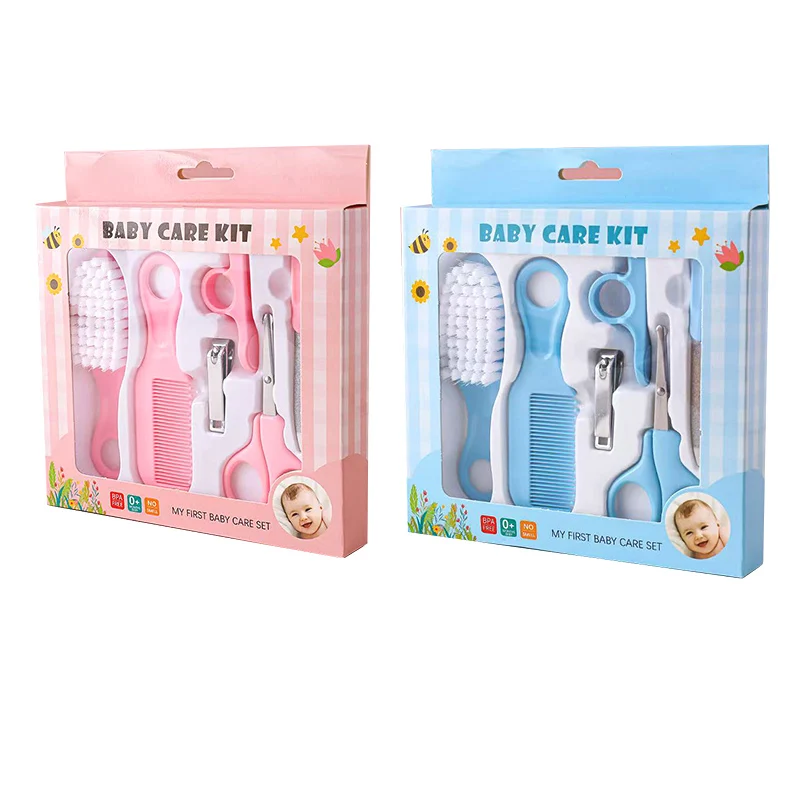 Baby Products Kit Set - 6pcs/Set Blue & Pink Baby Cleaning