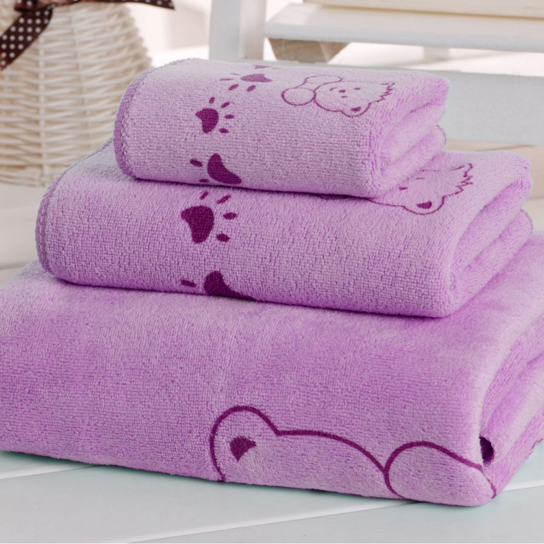 Baby Products Kit Set - 3pcs Cartoon Bear Baby Bath Towel