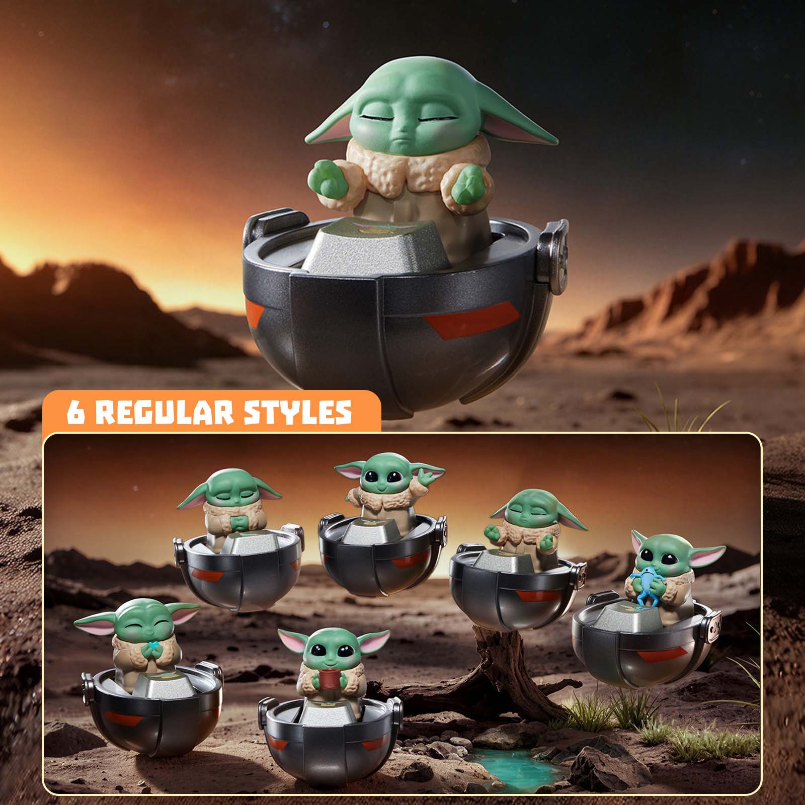 Baby Products Miniso - Star Wars Grogu Keycap Blind Box