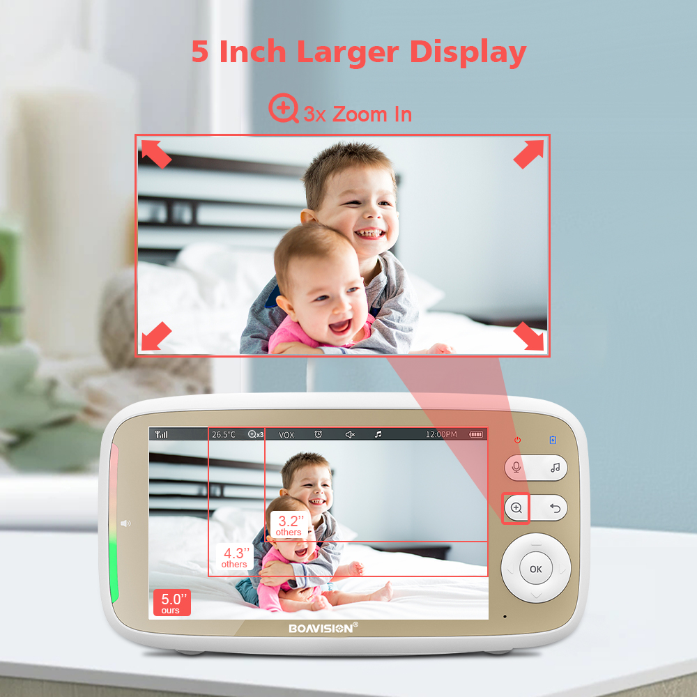 VB803 Baby Monitor 5 Inch 720P - Baby Products Video 评论和价格