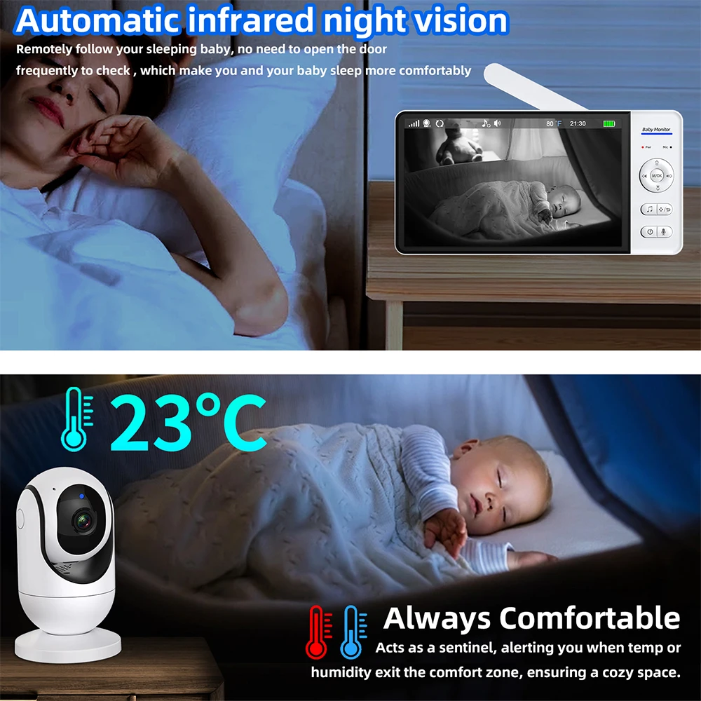 7 Inch Video Baby Monitor Nigh - Baby Products Video 评论和价格